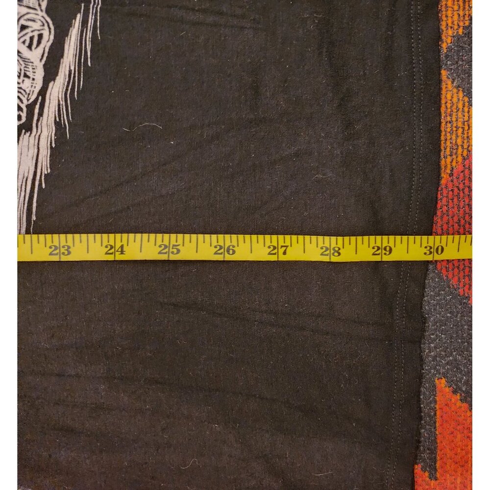 Vintage"Joshua" Black Motorcycle Graphic Women's Low V-Neck T-Shirt. Sz L - Picture 12 of 16